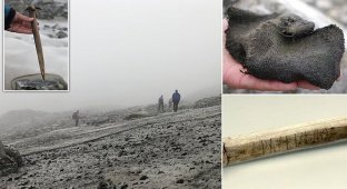 Тающие ледники в горах Норвегии обнажили древние артефакты (21 фото)