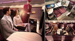 Авиакомпания Quatar Airways предлагает пассажирам воздушный "люкс" (6 фото + 1 видео)