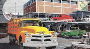 Будни строителей капитализма на рекламных постерах Chevrolet 1950-х (30 фото)