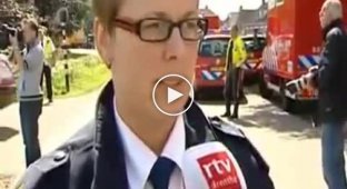 Падение телевизионной башни в Нидерландах из-за пожара