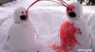 Прикольные снеговики (14 фото)