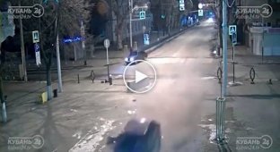 Пьяный водитель залетел на Пушкинскую площадь в Краснодаре