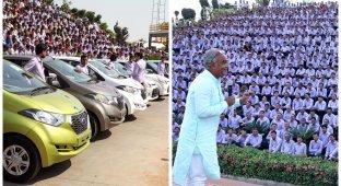 Лучший босс на свете обнаружен в Индии: он раздал сотрудникам 1260 автомобилей и 400 квартир (7 фото)