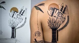 Необычные татуировки в кубическом стиле (20 фото)