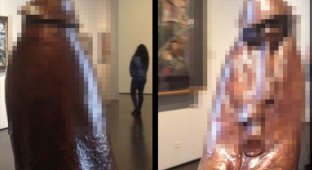 Странная статуэтка в музее современного искусства (2 фото)