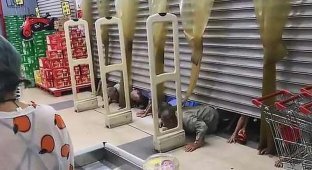 В Китае покупатели подобно «зомби» пробрались в магазин, продававший со скидкой яйца (3 фото + 1 видео)