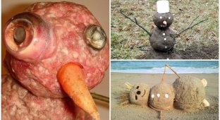 15 безумных идей из чего можно сделать снеговика, если у вас нет снега (16 фото)