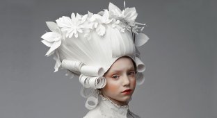 Российская художница создает потрясающие бумажные парики в стиле барокко (15 фото)