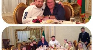 Жерар Депардье в гостях у Кадырова (4 фото)