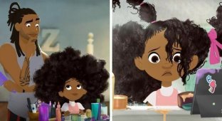 Восхитительная анимация: Отец впервые учится укладывать волосы дочери (5 фото + 1 видео)