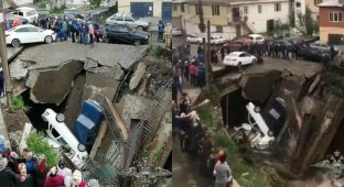 В Сети появилось видео рухнувшего вместе с машинами моста в Дагестане (3 фото + 1 видео)