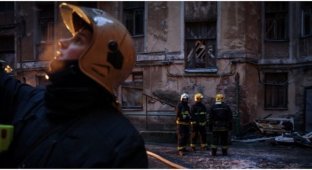 Петербурженка при пожаре выбросила из окна кота и дочь (2 фото)