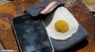 Чехол для iPhone в виде яичницы с беконом (5 фото)