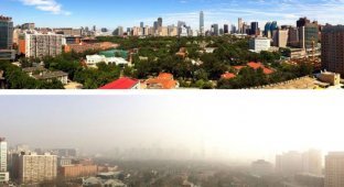Чистое небо в Пекине ушло вместе с парадом (7 фото)