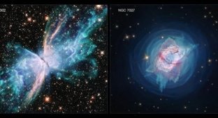 Телескоп "Хаббл" сделал детальные снимки двух необычных планетарных туманностей (3 фото + 2 видео)