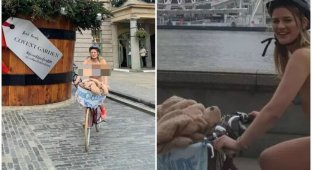 Британка голышом прокатилась на велосипеде ради благотворительности (6 фото)