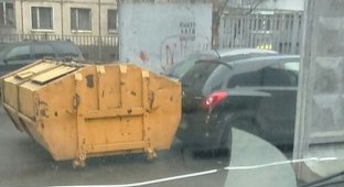 Наказание от мусорщиков (2 фото)