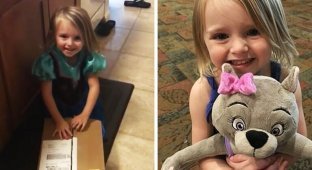 Девочка потеряла любимую игрушку, но родители придумали выход из ситуации (4 фото + 1 видео)