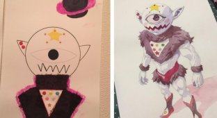 Креативный папа превращает рисунки сыновей в потрясающие аниме-персонажи (4 фото)