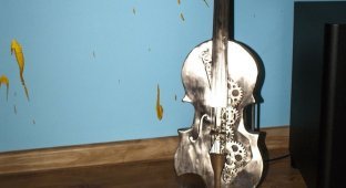 Viola из металлолома, она же скрипка, он же светильник (20 фото)