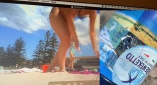 Туристка рассекретила ценителя женской красоты, шпионившего за ней на пляже (6 фото + 1 видео)