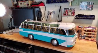 Модель автобуса ЛАЗ-697Е своими руками в масштабе 1:12 (20 фото)