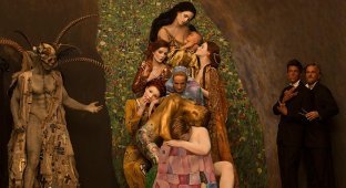 Картины Густава Климта с живыми моделями (11 фото)