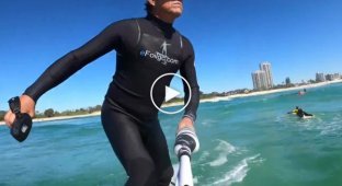 В Австралии серфер спас оказавшуюся за бортом лодки собаку
