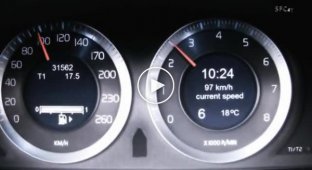 Ускорение на Volvo S60 с 100 до 383 км.в час