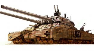 Немецкий сверхтяжелый танк «Крыса» (Ratte) Landkreuzer P.1000 Ratte  (21 фото)