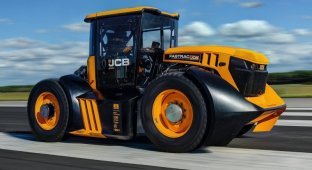 Британец установил рекорд скорости на доработанном тракторе JCB Fastrac (4 фото + 2 видео)