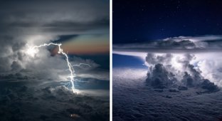 Захватывающие дух фотографии штормов из кабины пилота (24 фото)