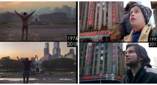Парень показывает, как изменились места съемок известных фильмов спустя годы (16 фото)