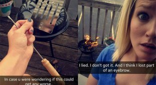 Уморительный рассказ девушки о том, как она самостоятельно пыталась поджарить бургеры на гриле (16 фото)