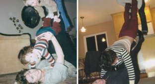 Семейные фотографии в стиле "тогда и сейчас" (17 фото)