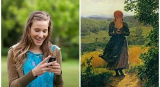 Айфон из прошлого: люди увидели девушку с айфоном на картине 1860 года (5 фото)