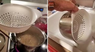 Этот парень придумал способ как слить воду с макарон (5 фото)