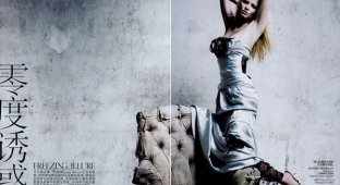 Лара Стоун в декабрьском Vogue China (7 фото)