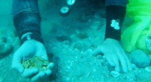 3,5 кг золотых монет нашли под водой дайверы (6 фото + 1 видео)