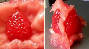 Китаец обнаружил клубнику внутри помидора (7 фото)