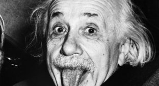 Почему Эйнштейн показал язык? (3 фото)