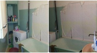 До и после: ремонт ванной комнаты нестандартной планировки (6 фото)