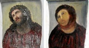 Испорченную фреску Ecce Homo «Пушистый Иисус» не стали восстанавливать (4 фото)