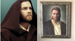 Сын подарил верующей матери портрет Оби-Вана, а она приняла его за Иисуса (5 фото)