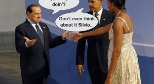 Мишель Обама продинамила Сильвио Берлускони (9 фото)
