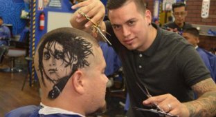 Портреты знаменитостей с помощью техники hair tatto (14 фото)