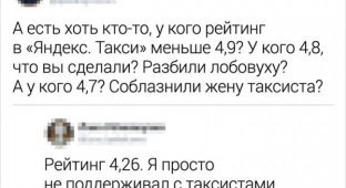 В "Яндекс.Такси" опубликовали рейтинг пассажиров, который сломал самооценку пользователям (19 фото)