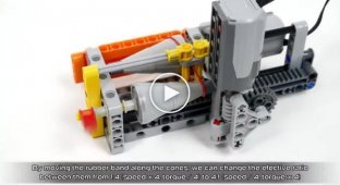 Наглядная работа вариатора на примере модели, собранной из Lego