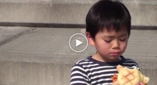 Наглая птица вырвала печенье из рук ребенка