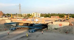 Демонтаж и установка нового моста за одни сутки